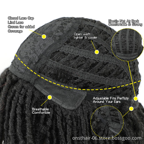 Onst Synthetic Dreadlocks Extensions Hair Wig for African Women Black Brown Bug Ombre Crochet Soul Locs Braids Dreadlock Wig